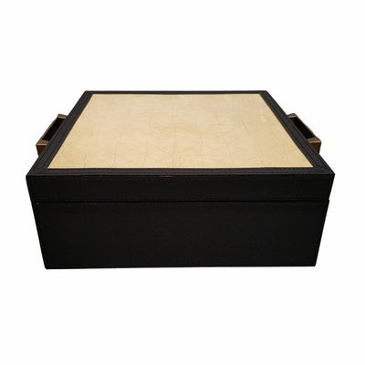 Eccotrading Design London Accessories Leather Box Small Gesso Black Leather House of Isabella UK