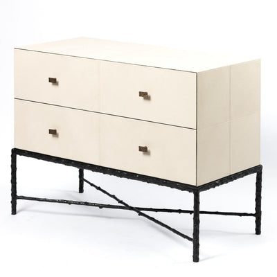 Eccotrading Design London Living Arun Chest Bronze 2 Drawer Pumice Leather House of Isabella UK