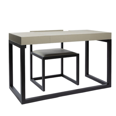 Eccotrading Design London Living Compact Desk and Chair French Grey Leather House of Isabella UK