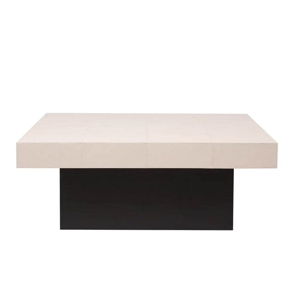 Cube Coffee Table Pumice Leather House of Isabella UK