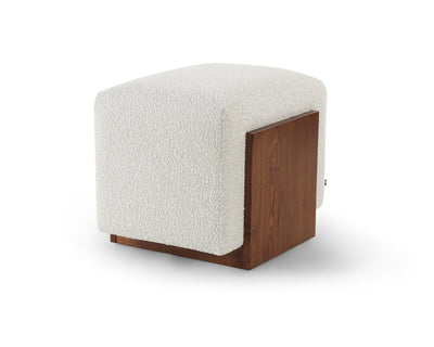 Liang & Eimil Living Warwick Stool - Boucle Sand & Classic Brown House of Isabella UK