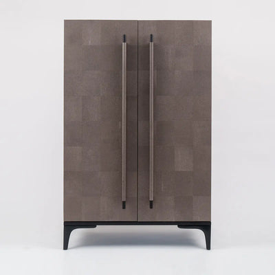Luxe Armoire Grey Shagreen Leather - House of Isabella UK