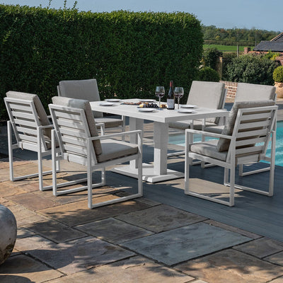 Maze Outdoors Amalfi 6 Seat Rectangular Dining Set with Rising Table / White House of Isabella UK