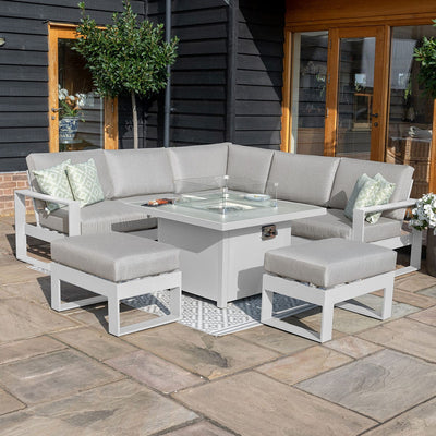 Maze Outdoors Amalfi Small Corner Group With Fire Pit Table / White House of Isabella UK