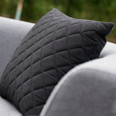 Maze Outdoors Fabric Scatter Cushion Quilted (Pack of 2) / Charcoal House of Isabella UK