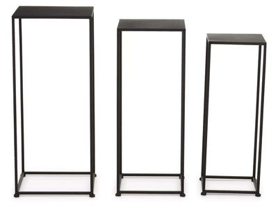Noosa & Co. Accessories Avento Set Of Three Square Black Plant Stands House of Isabella UK