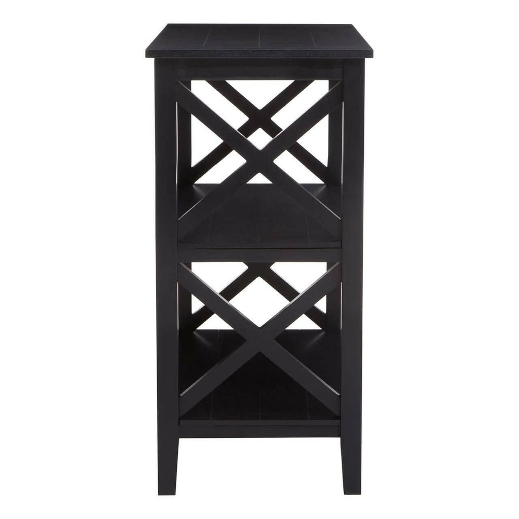 Heritage Three Shelf Black Bookcase House of Isabella UK