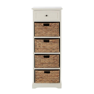 Noosa & Co. Living Vermont Ivory 1 Drawer 4 Baskets Cabinet House of Isabella UK