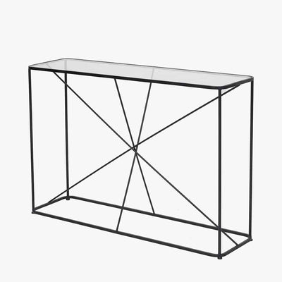Pacific Lifestyle Living Roxy Glass and Black Metal Console Table House of Isabella UK