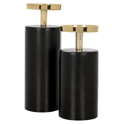 Richmond Interiors Accessories Candle holder Caya big (Black/gold) House of Isabella UK