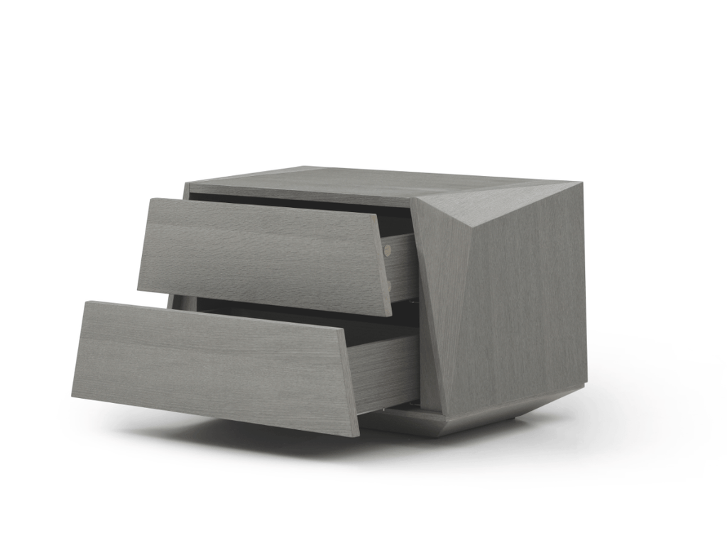 Madon Wide Bedside Table 700mm Dark Grey Oak House of Isabella UK