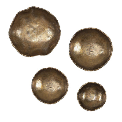 Uttermost Accessories Lucky Coins Brass Wall Bowls, S/4 House of Isabella UK