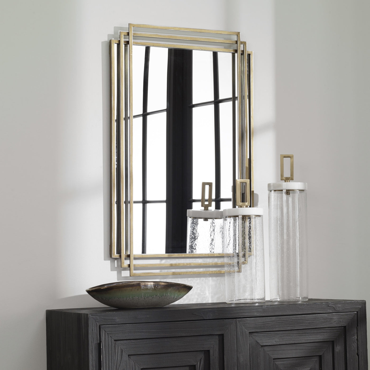 Uttermost Mirrors Amherst Brushed Gold Mirror House of Isabella UK