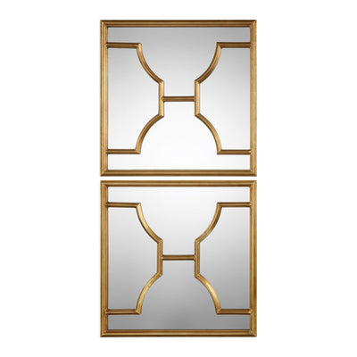 Uttermost Mirrors Misa Gold Square Mirrors S/2 House of Isabella UK