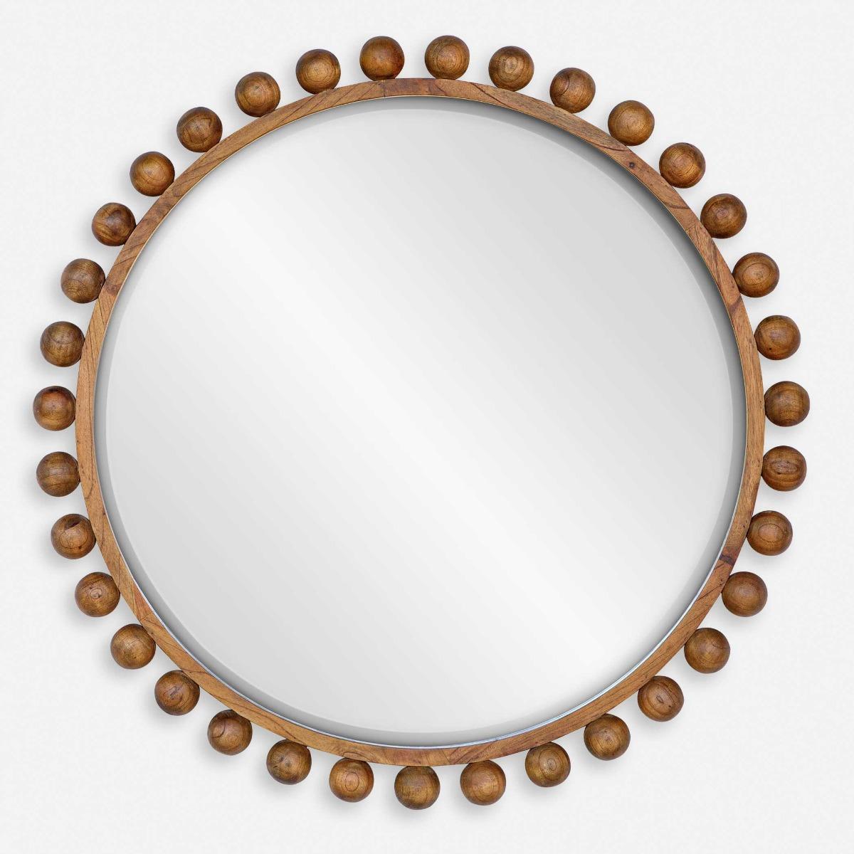 Uttermost Mirrors Uttermost Cyra Wood Beaded Round Mirror House of Isabella UK