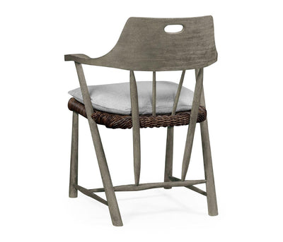 Jonathan Charles Smokers Style Grey Outdoor Dining Chair in Com