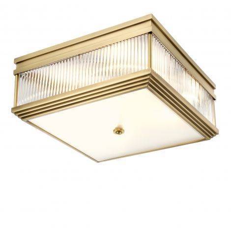 Eichholtz Lighting Ceiling Lamp Marly - Antique Brass Finish with Frosted Glass House of Isabella UK