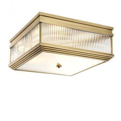 Eichholtz Lighting Ceiling Lamp Marly - Antique Brass Finish with Frosted Glass House of Isabella UK