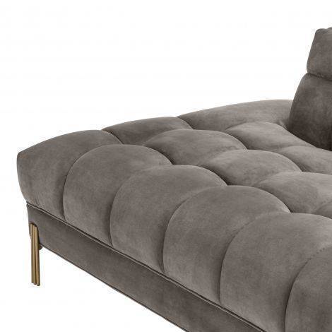 Eichholtz Living Lounge Sofa Sienna - Savona Grey Velvet with Brushed Brass Legs Right House of Isabella UK