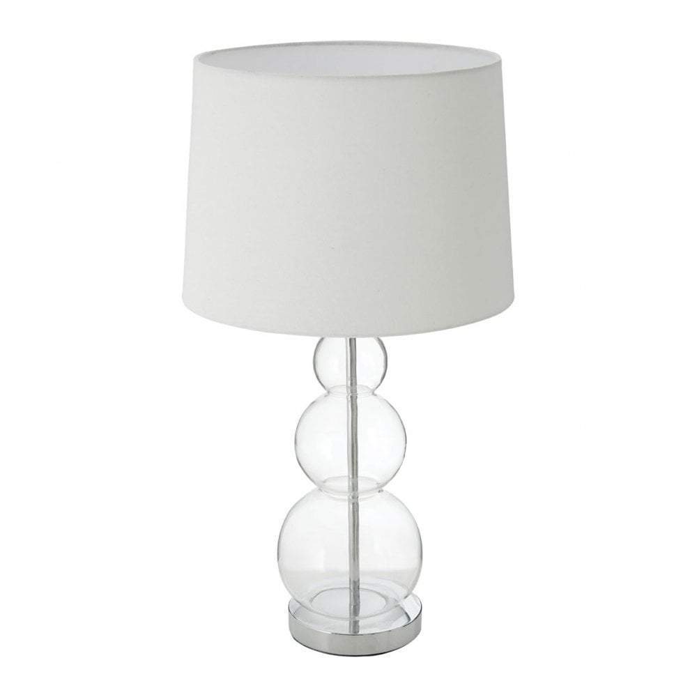 Esperance Lighting Ichi Glass Table Lamp with Fabric Shade House of Isabella UK