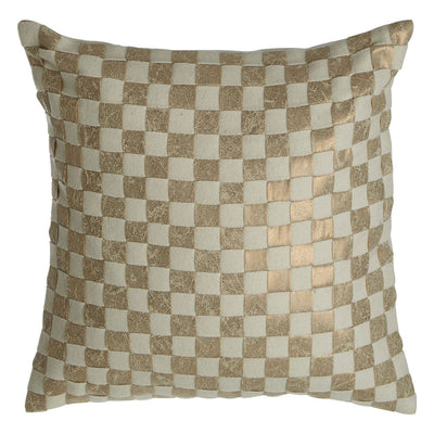 Hamilton Interiors Accessories Fifty Five South Gold Check Square Cushion House of Isabella UK