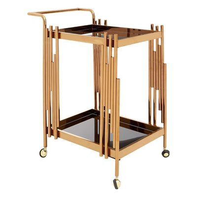 Hamilton Interiors, Lilto 2 Tier Trolley with Rose Gold Frame - House of Isabella UK