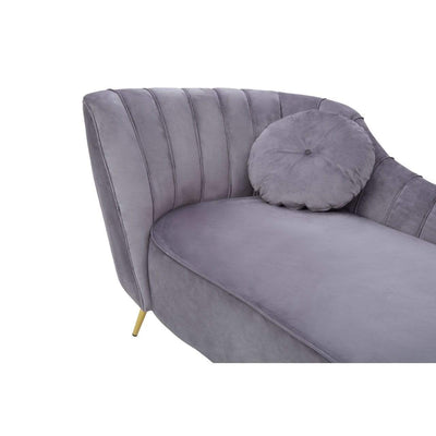 Hamilton Interiors Living Feliz Grey Left Arm Velvet Chaise House of Isabella UK