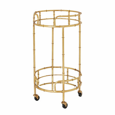Hill Interiors Dining Gold Round Drinks Trolley House of Isabella UK