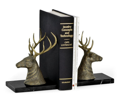 Jonathan Charles Accessories Jonathan Charles Bookends Deer on Marble Base House of Isabella UK