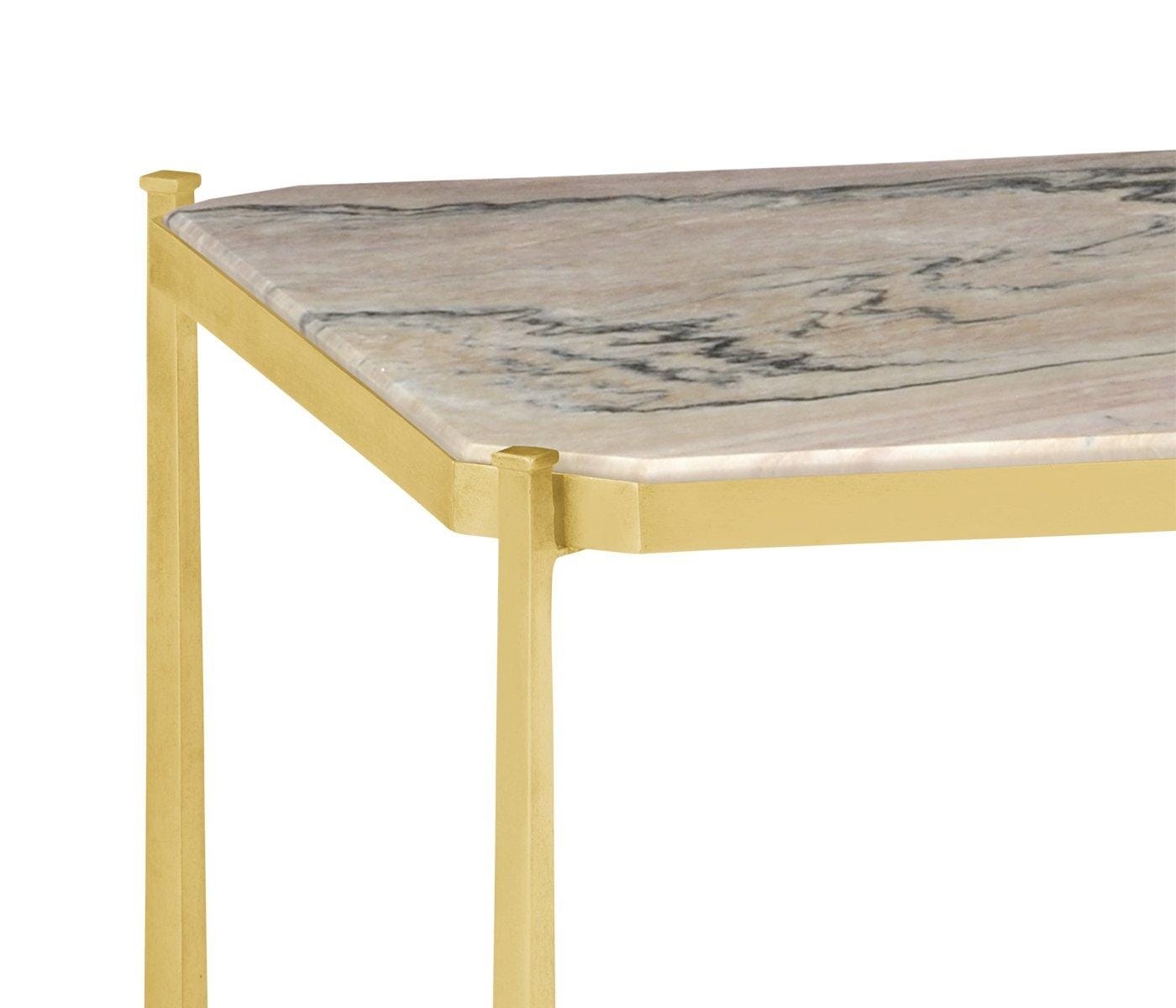 Jonathan Charles Living Jonathan Charles Coffee Table Contemporary with Brass Base - Blanco Marble House of Isabella UK