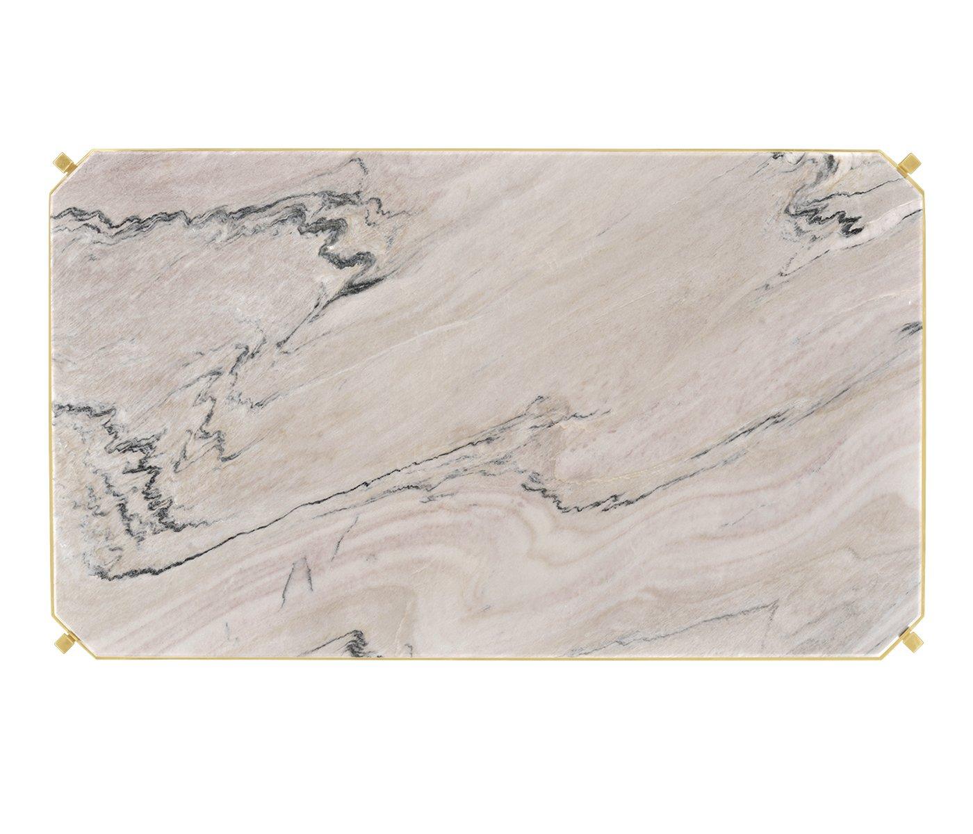 Jonathan Charles Living Jonathan Charles Coffee Table Contemporary with Brass Base - Blanco Marble House of Isabella UK