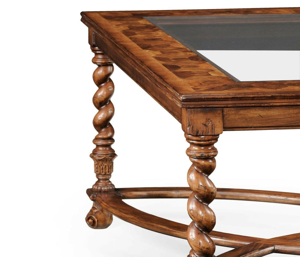 Jonathan Charles Large Square Coffee Table Oyster - Glass Top– House of ...