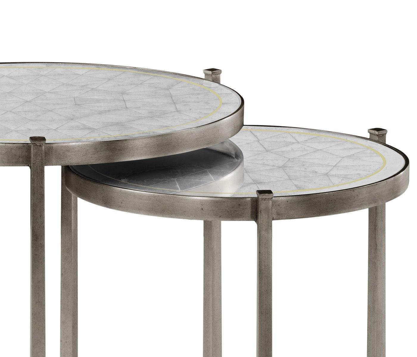 Jonathan Charles Living Jonathan Charles Round Nest of Tables Contemporary - Silver House of Isabella UK