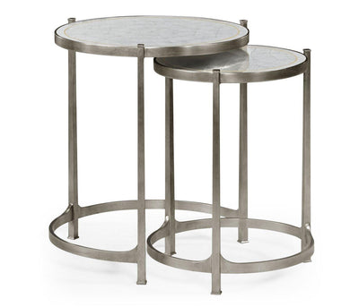 Jonathan Charles Living Jonathan Charles Round Nest of Tables Contemporary - Silver House of Isabella UK