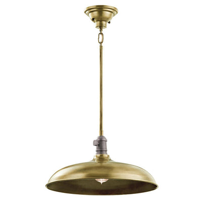 Kichler Lighting Cobson 1 Light Pendant/Semi Flush – Natural Brass House of Isabella UK