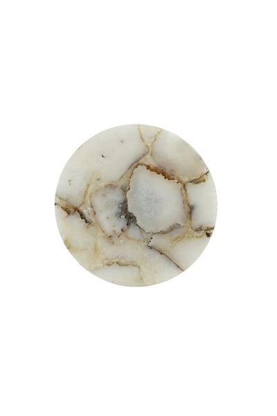 Light & Living Accessories 6607726 - Dishes on base 25x11 cm LAYO white agate+ant. bronze House of Isabella UK