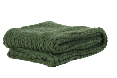Light & Living Accessories Throw 152x127 cm KNITTED olive green House of Isabella UK
