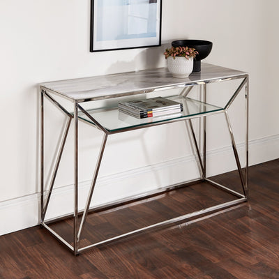 Native Living Marble Glass Console Table House of Isabella UK