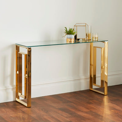 Native Living Milano Gold Console Table House of Isabella UK