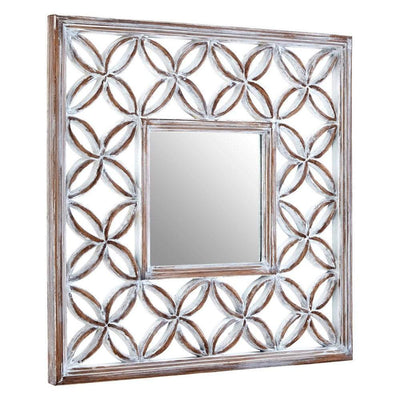 Noosa & Co. Mirrors Antique White Lattice Frame Wall Mirror House of Isabella UK