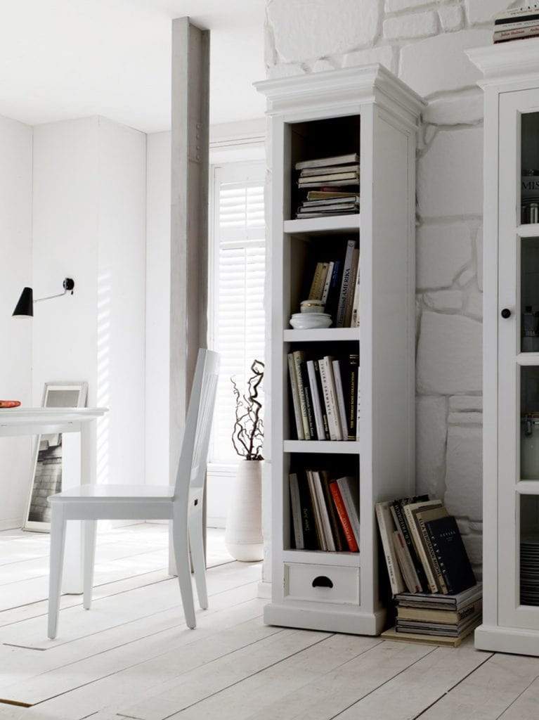 Novasolo Living Bookshelf with Drawer - Classic White House of Isabella UK