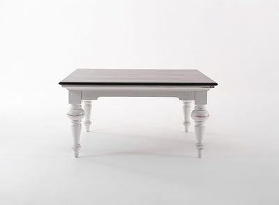 Novasolo Living Square Coffee Table - White Distress & Deep Brown House of Isabella UK