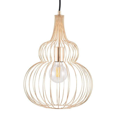 Pacific Lifestyle Lighting Asilah French Gold Metal Wire Shaped Pendant House of Isabella UK
