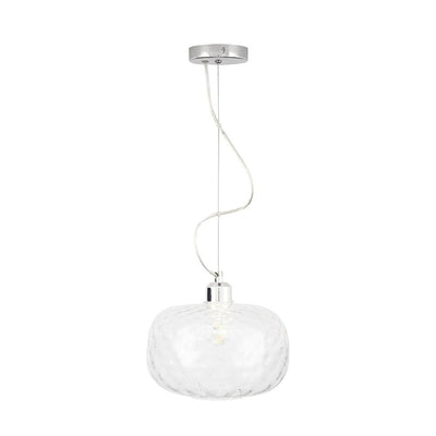 Pacific Lifestyle Lighting Azores Clear Textured Glass Oval Pendant House of Isabella UK