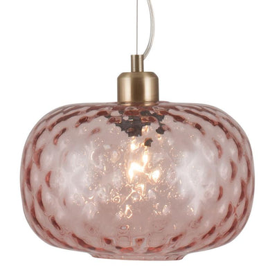 Pacific Lifestyle Lighting Azores Rose Textured Glass Oval Pendant House of Isabella UK