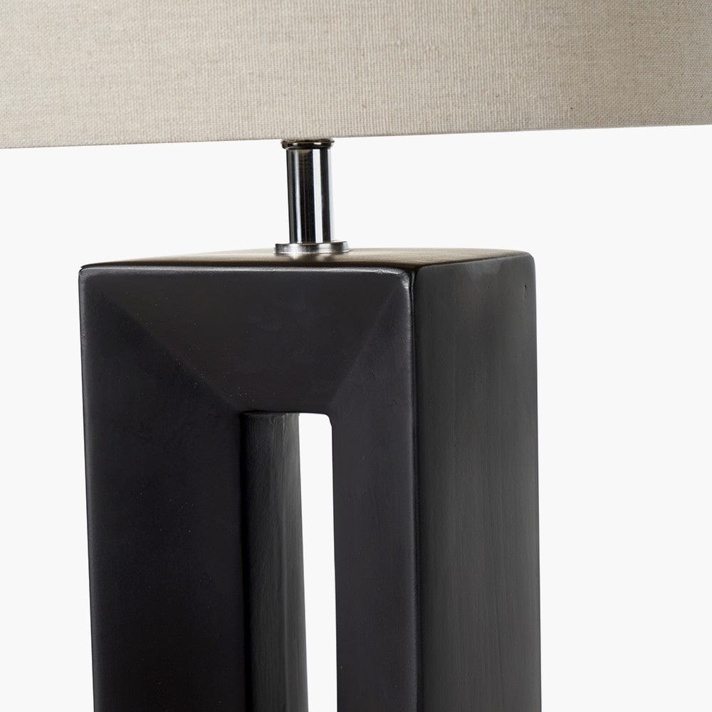 Pacific Lifestyle Lighting Block Black Ceramic Tall Table Lamp House of Isabella UK