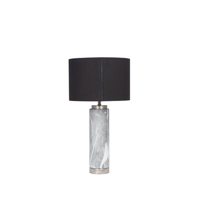 Pacific Lifestyle Lighting Carrara Grey Marble Effect Tall Ceramic Table Lamp House of Isabella UK