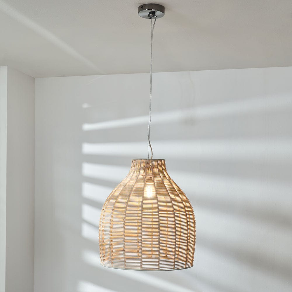 Pacific Lifestyle Lighting Caswell Natural Rattan Coche Pendant House of Isabella UK