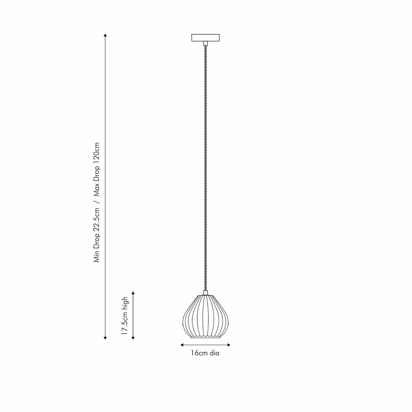 Pacific Lifestyle Lighting Ella Clear Ribbed Glass Teardrop Pendant House of Isabella UK