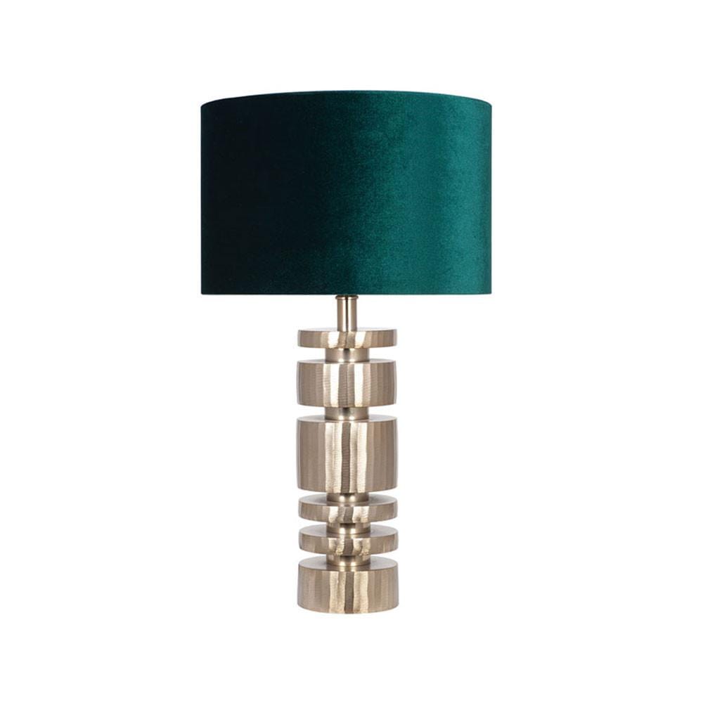 Pacific Lifestyle Lighting Elon Champagne Gold Metal Stacked Cylinder Table Lamp House of Isabella UK